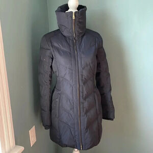 Cole Haan Blue Long Puffer Jacket